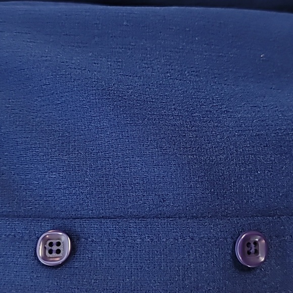 Vintage navy blue polyester shacket size small - Picture 4 of 14